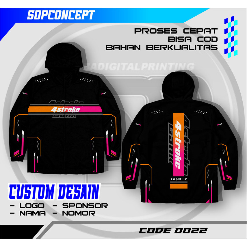 Jersey jaket  Custom Desain Sendiri - Jersey Racing, Sepak Bola, Mancing, Gowes, Komunitas - Bahan D