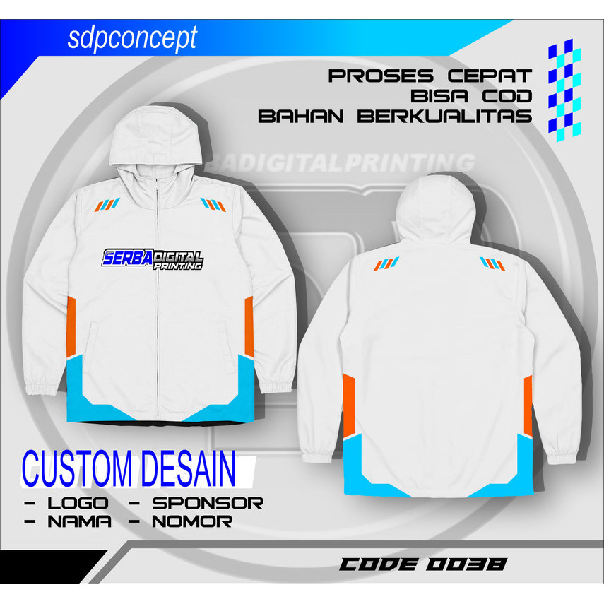 Jersey jaket  Custom Desain Sendiri - Jersey Racing, Sepak Bola, Mancing, Gowes, Komunitas - Bahan D