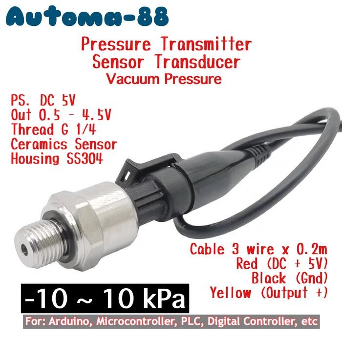 Low Pressure Sensor Transducer -10Kpa - 10Kpa Dc 5V Vacuum Vaccum