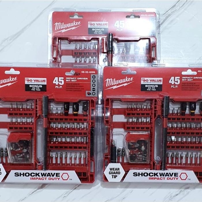 Jual Rugi Milwaukee Shockwave 45Pcs + 25Pcs - Mata Obeng Set