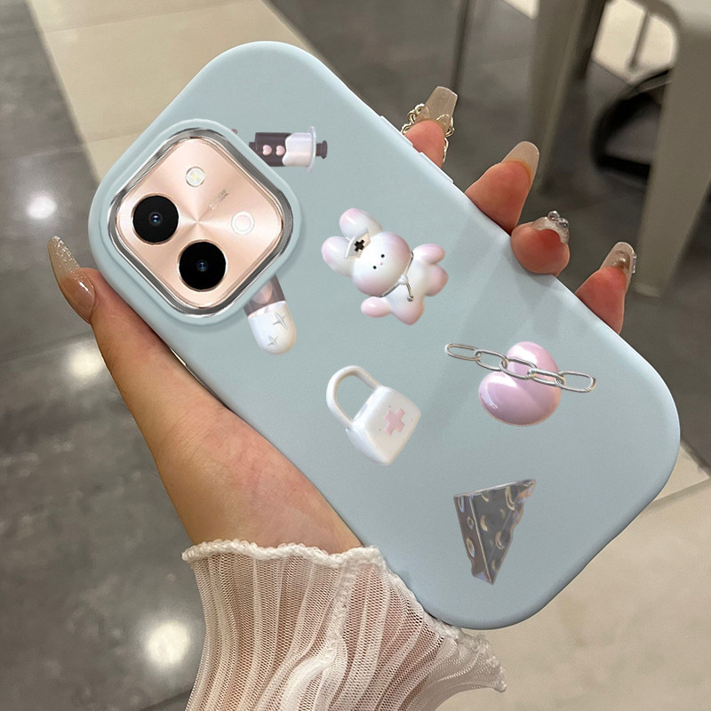 Casing Hp Untuk VIVO Y28 2024 Case Casing ponsel Cesing pelindung Silikon HP Kesing Dunia beruang ke