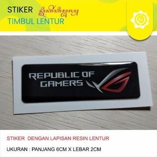 

Stiker Timbul Lentur logo ROG Republik Of Gamer 6x2cm