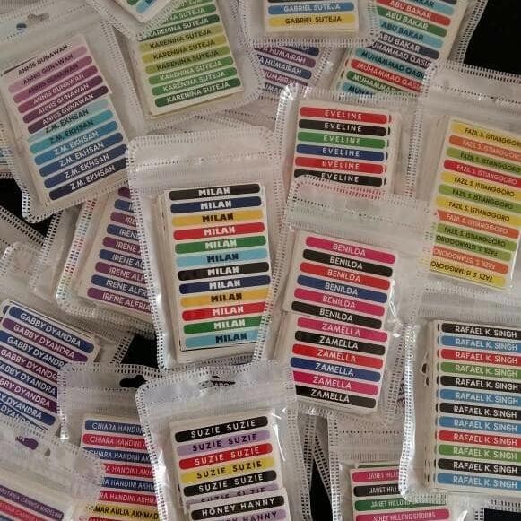 

Label stiker pensil nama