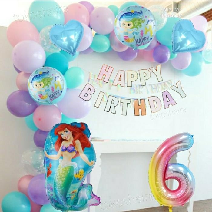 

Terlaris Paket Balon Happy Birthday Little Mermaid Ariel Set Balon Ulang Tahun SALE