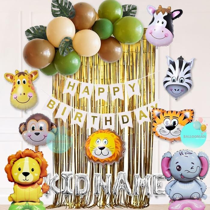 

Terlaris RETRO JUNGLE DECOR SET HIJAU SAGE/DEKORASI ULANG TAHUN ANAK/BALON FOIL ANIMAL/ZOO/HEWAN