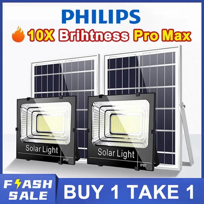 TERLARIS PHILIPS Lampu Tenaga Surya Outdoor Solar Light Lampu Sorot Solar Cell IP67 Lampu Tenaga