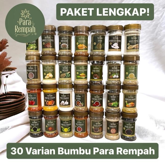 

HV636 [DAPAT 30 BUMBU] PAKET LENGKAP - 30 varian bumbu dapur premium Para Rempah TERBAIK