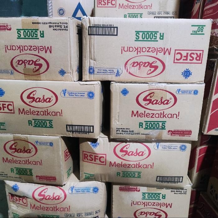 

Penyedap Rasa Sasa 5.000s (eceran 5.000) per dus (80 pcs) Lezat Makanan Masakan Food Instan