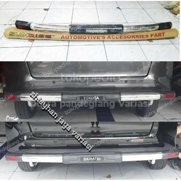 Ready Tanduk belakang bemper belakang mobil sigra bahan stenlis komplit