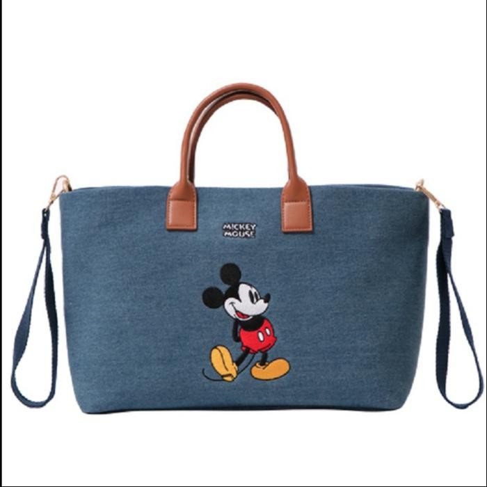 Gracegift Mickey Mouse Canvas Tote Bag - Denim