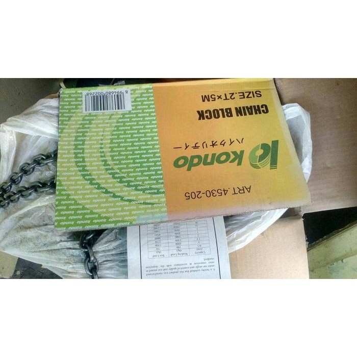 PROMO Chain Block Katrol Takel Kerekan Kondo 2Ton 5Meter