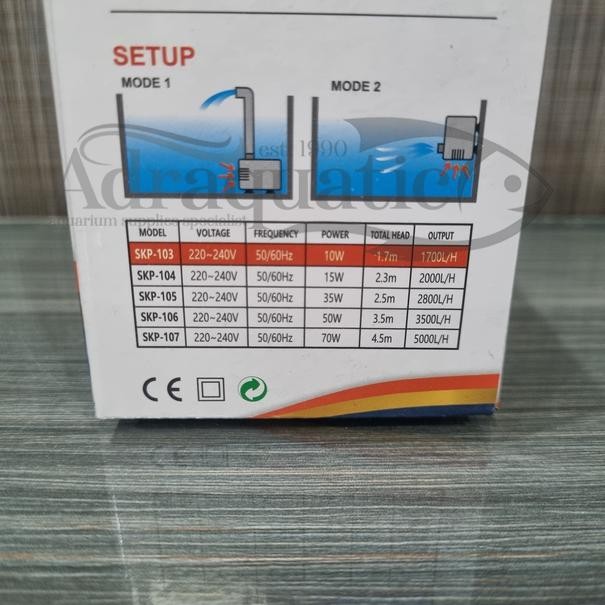 SKP-104 SUBMERSIBLE PUMP POMPA AIR CELUP FILTER AQUARIUM KOLAM AERASI