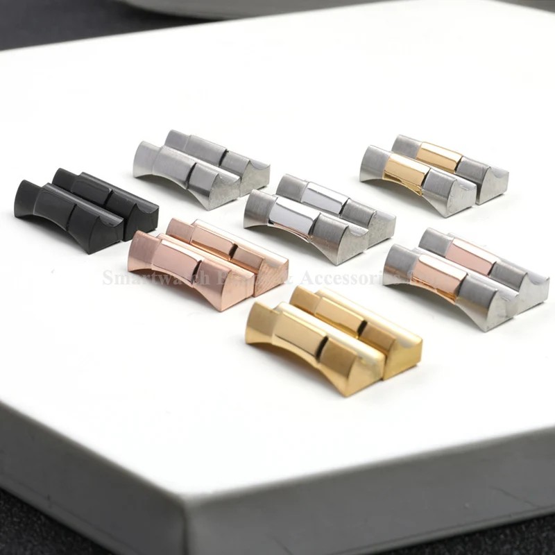 IMPORT 2PCS SOLID CURVED END LINKS 20MM FOR ROLEX FOR SUBMARINER FOR DAYTONA FOR WATER GHOST RUBBER