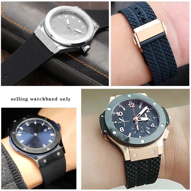 IMPORT WATCHBAND FOR HUBLOT BIG BANG SILICONE 26*19MM WATERPROOF MEN'S WATCH STRAP CHAIN WATCH