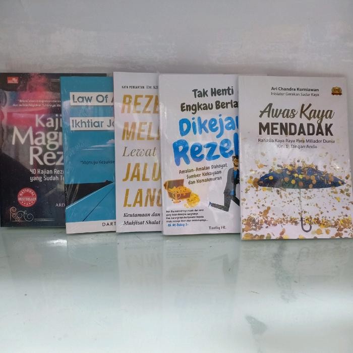 Paket 5 buku, Kajian Magnet rezeki, Ikhtiar jalur langit, Rezeki Melejit lewat jalur langit, Tak