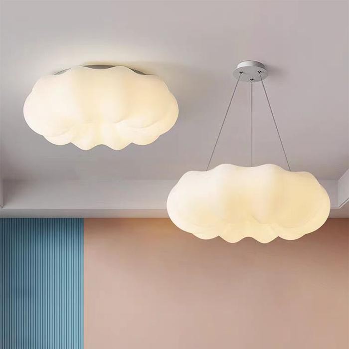 Lampu Gantung Ruang Tamu Minimalis LED Lampu Plafon 3 Warna Lampu Hias Ruangan Awan Kreatif *