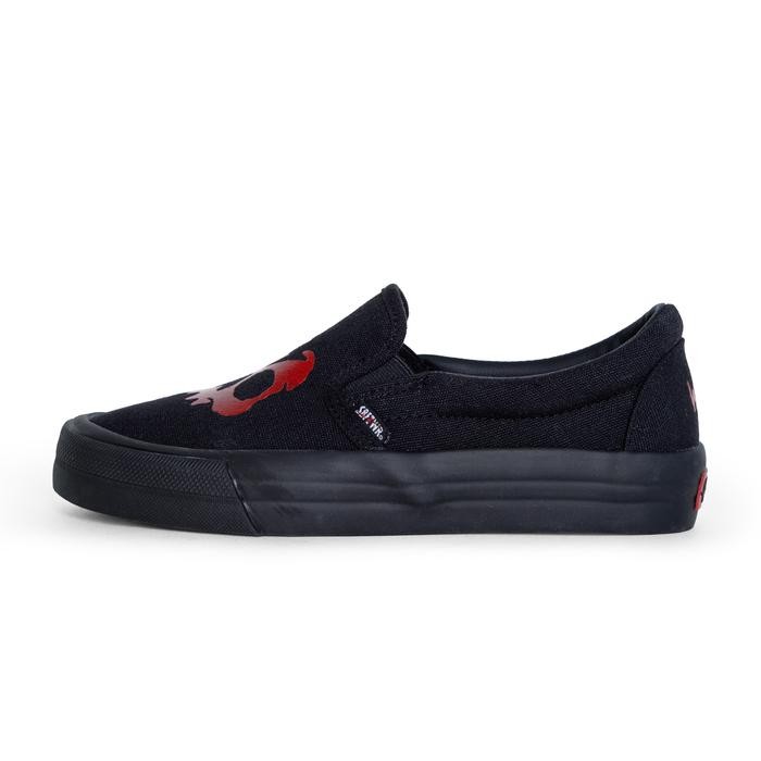 Saint Barkley - Slip On Skull Black Red - Sepatu Sneakers Casual Pria Wanita