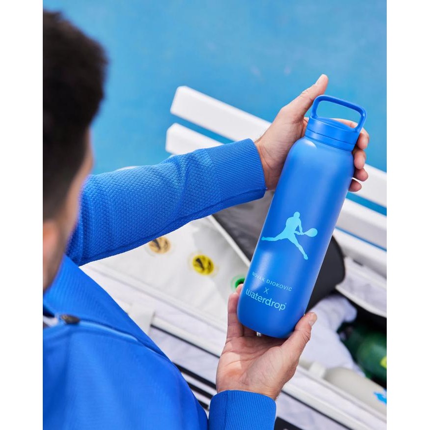 Waterdrop Novak Djokovic Ocean Blue Player Bottle 2025 Tumbler Novak Djokovic Botol Air Minum Tennis