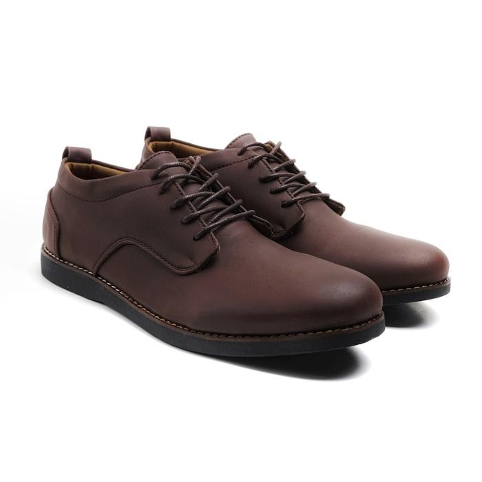 sepatu pria casual formal kerja original reylman bridge brown pantofel