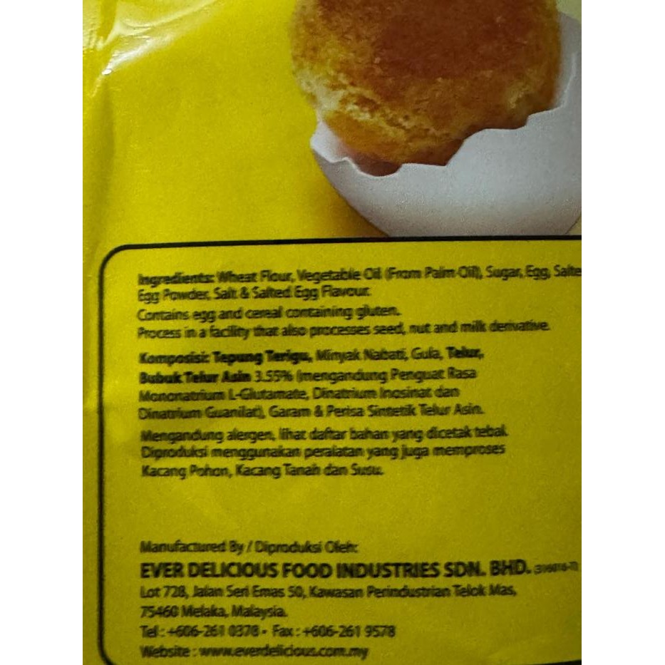 

Ever Delicious Salted Egg Yolk Cookies Biskuit Telur Asin 150 Gram