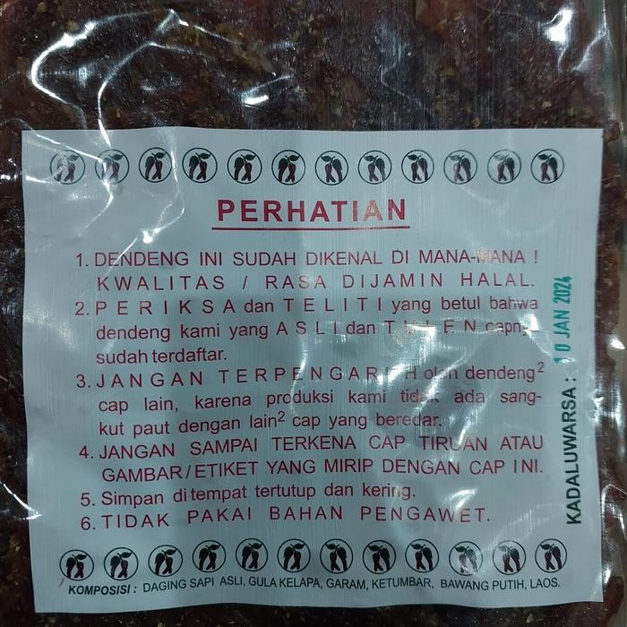 

Dendeng Sapi Istimewa Cap Cabe Asli 250 Gram
