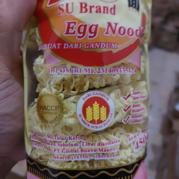 

Mie Bulat / Keriting / Mi Telur Kuning Su Brand Egg Noodle 450 Gram