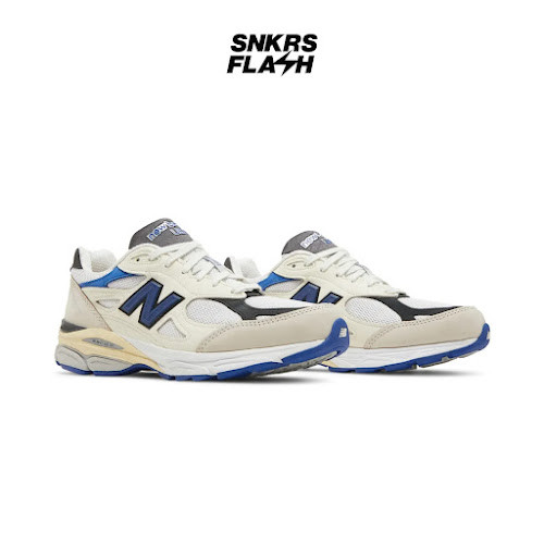 NEW BALANCE 990 V3 MADE IN USA WHITE BLUE Sepatu Sneakers Unisex - M990WB3 - Size 43