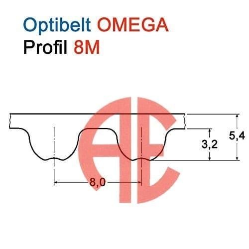 Timing Belt Omega Htd 880 8M