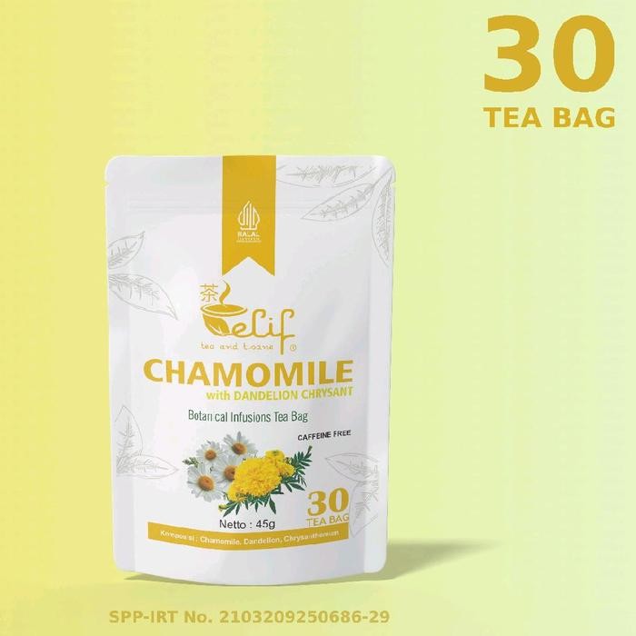 

Lecy.store2 ELIF TEA AND TISANE Chamomile Dandelion Chrysanthemum Herbal Tea isi 30 Kantong Teh