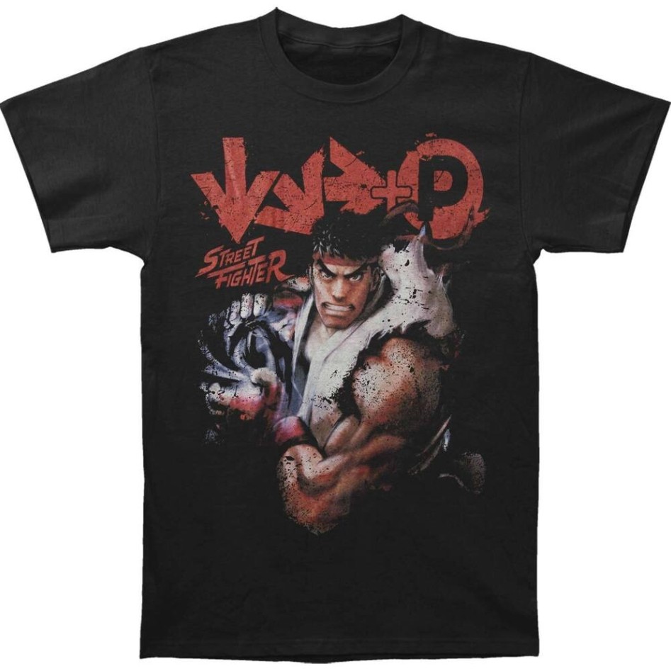 Kaos Street Fighter Slim Fit Katun CrewNeck Unisex Pria Wanita