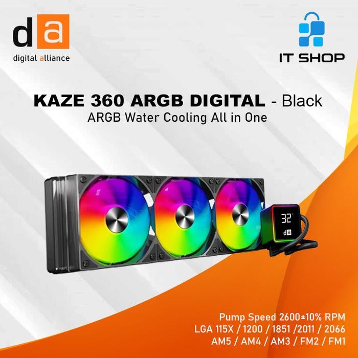 Digital Alliance KAZE KS 360 ARGB DIGITAL Liquid CPU Cooler - Black Surgabelanja