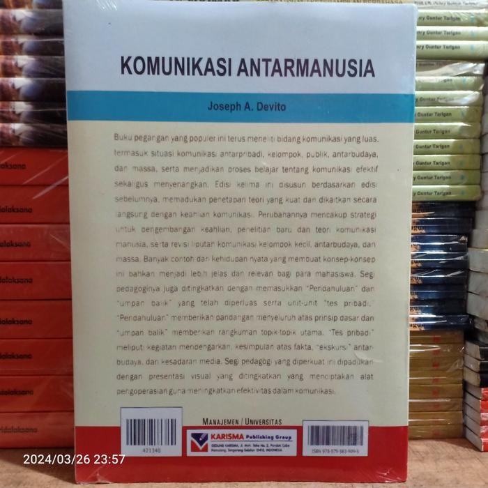 

SALE !!! BUKU KOMUNIKASI ANTARMANUSIA EDISI 5 KELIMA KARANGAN BY JOSEPH A DEVITO BEST SELLER READYY