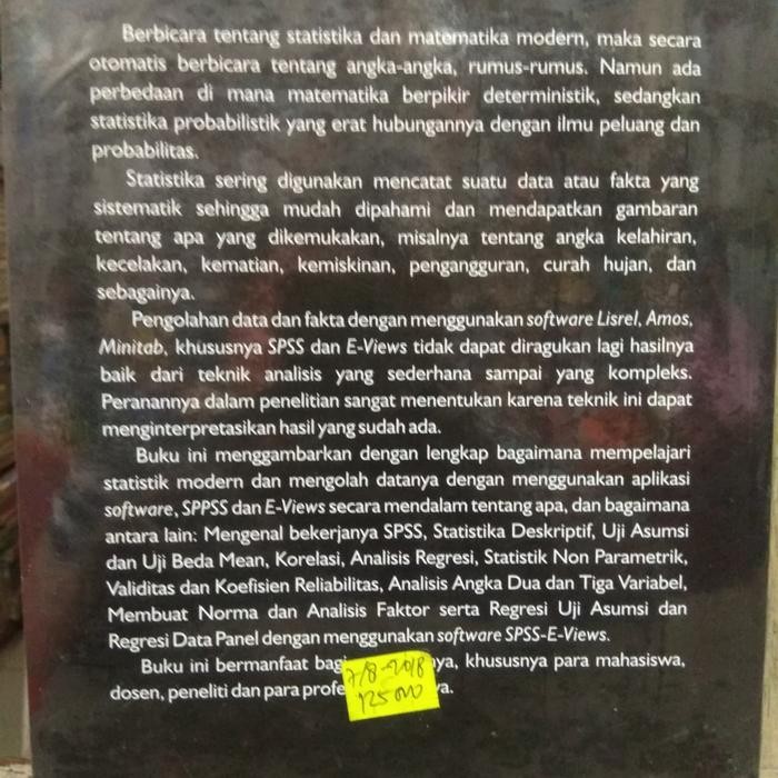 

SALE !!! PENDEKATAN STATISTIKA MODERN APLIKASI DENGAN SOFTWARE SPSS DAN E VIEWS READYY