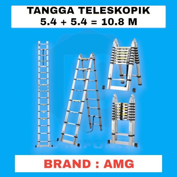 Tangga Lipat Aluminium Teleskopik 10.8M Double Telescopic 10.8Meter *
