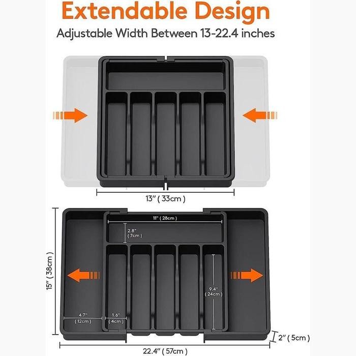 Vixplorn Expandable Cutlery Tray Cutlery Storage Untuk Box /Extendable Drawer Knife Cutlery