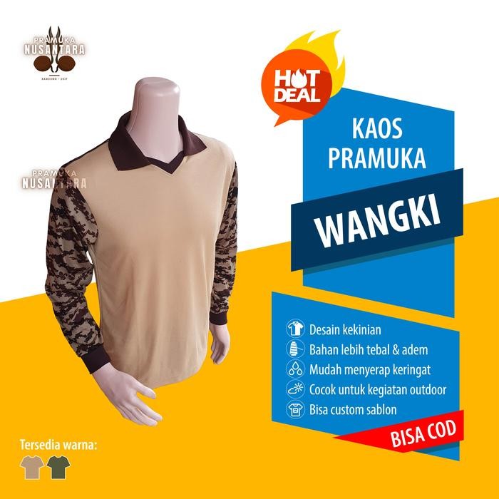 Baju kaos Lapangan Pramuka Pembina Pria & Wanita - Wangki Cream *