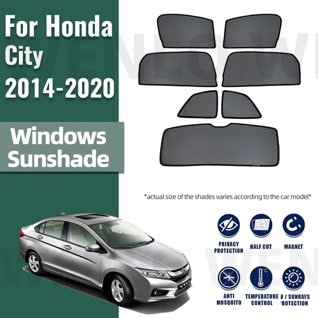 For Honda City Sedan 2014-2020 Front Windshield Frame Curtain Magnetic Car Sunshade Shield Rear Side