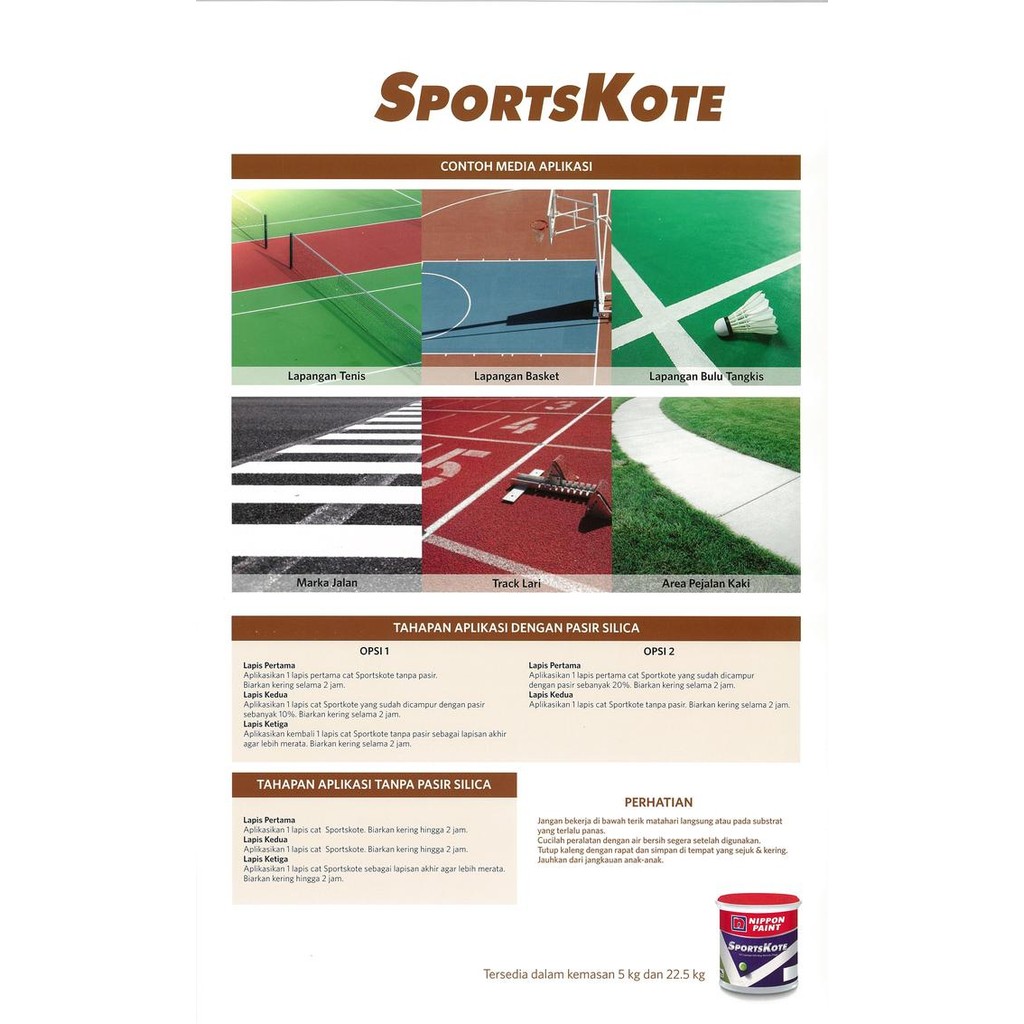 SPORTSKOTE -5KG- CAT LAPANGAN (CAT LANTAI) NIPPON PAINT