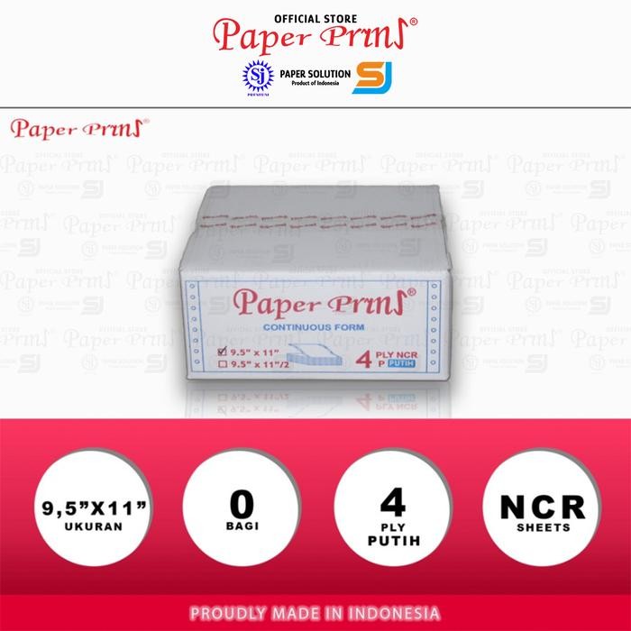 

Paperpryns Kertas Continuous Form 4PLY NCR PUTIH 9,5" x 11