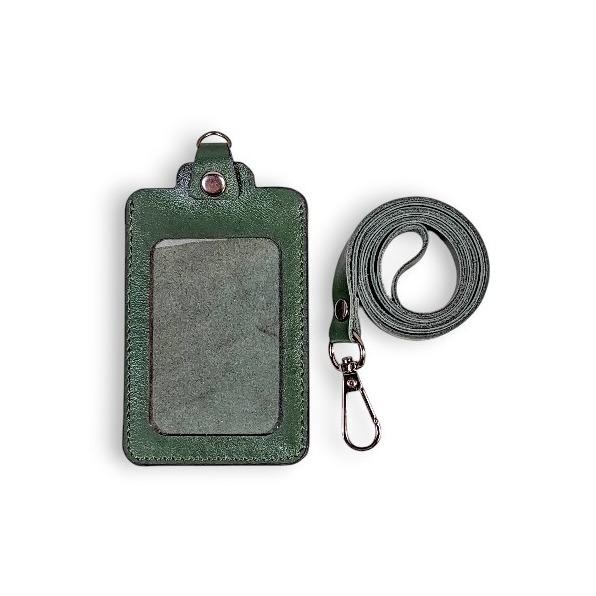 

Leather Name Tag/ Lanyard Id Card Holder Satu Slot/ Sisi Kulit Sapi Asli Free Grafir Laser