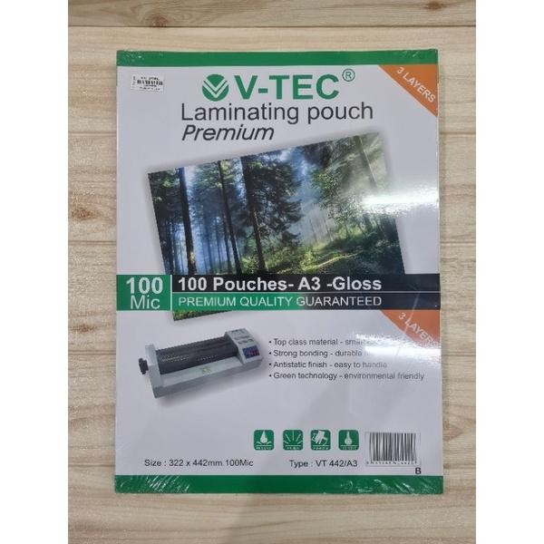 

Plastik Laminating V-TEC A3 100 Micron