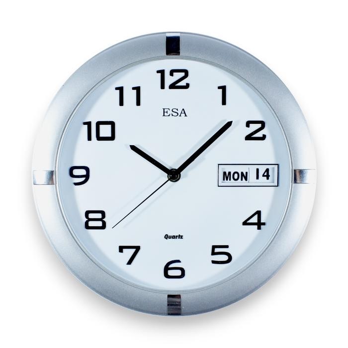 

Jam Dinding Kalender Tanggal Hari Minimalis Modern 28Cm Free Baterai