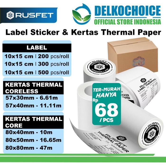 

Label Thermal Paper Sticker Kertas Printer Resi Stiker Barcode POS DUS
