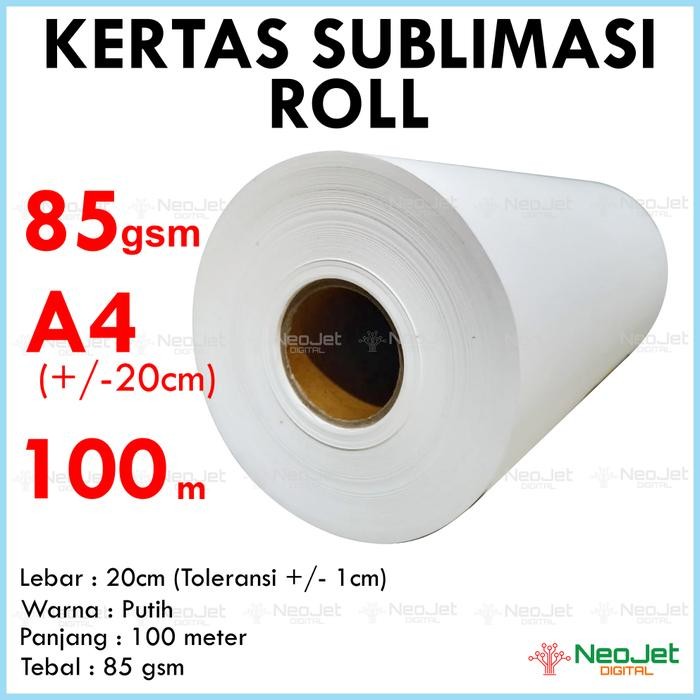 

Kertas Sublim Sublimasi 85 gsm Transfer Paper Roll lebar 20 cm A4 100m