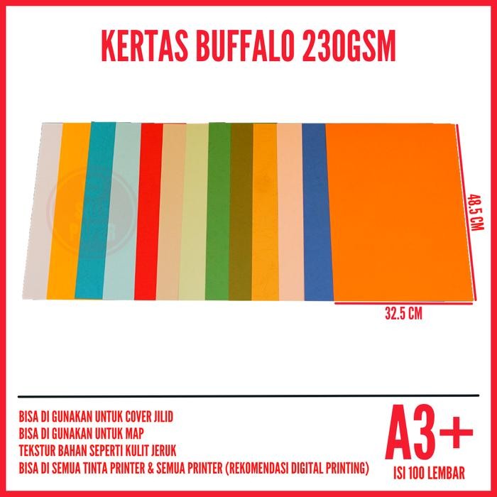 

Kertas Buffalo A3 Plus 230 gsm isi 100 lembar / Kertas Cover Jilid A3+