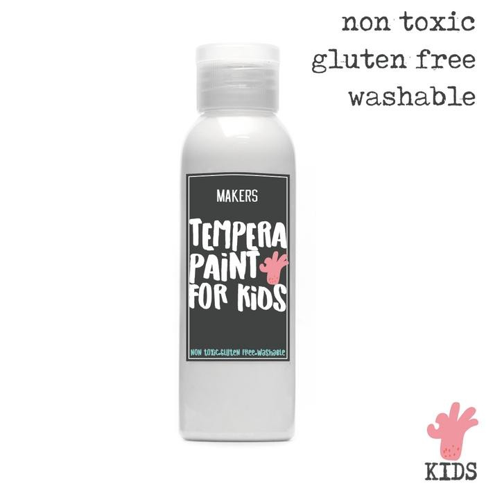 

Stok Baru White Tempera Washable Paint for Kids by MAKERS 100ml