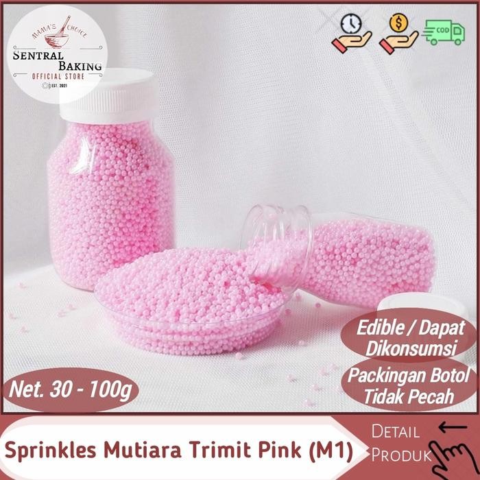 Sprinkle Kue Mutiara Trimit Pink (M1) / Springkel Springkle Hiasan Kue