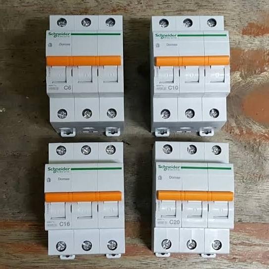 Paling Baik Mcb Schneider Domae 3 Phase 6A, 10A, 16A, 20A