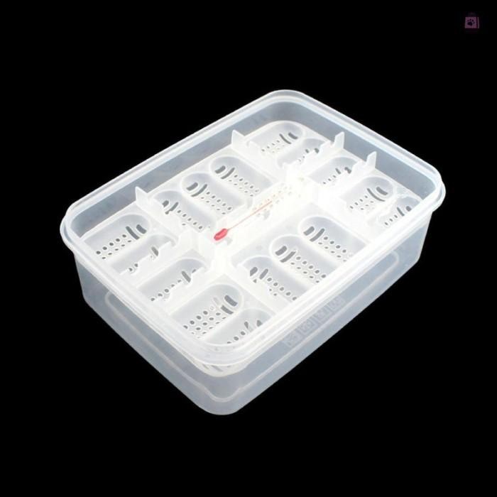 16 Egg Reptile Tray Tempat Telur BD Gecko Snake Incubator Box + Thermo Terlaris