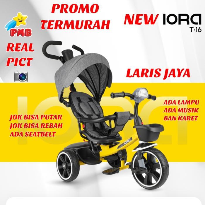 Sepeda Roda Tiga Anak Pmb Iora T16 Sepeda Stroller Iora T-16 Roda Tiga